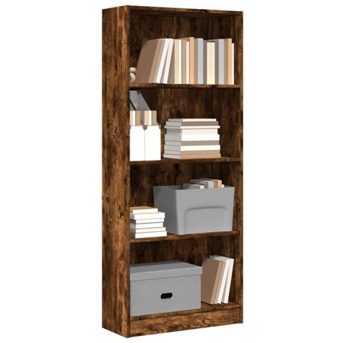 vidaXL - Bibliothèque - Chêne Fumé - 60x24x143 cm - Image 3