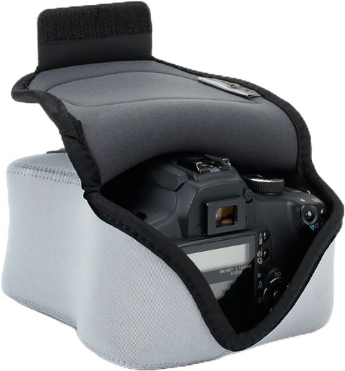 USA Gear FlexSLEEVE - Étui protecteur pour appareil photo avec objectif zoom - Néoprène - gris