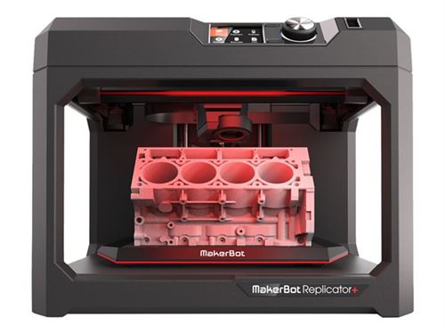 MakerBot Replicator + - Imprimante 3D - FDM - taille de construction jusqu'à 295 x 195 x 165 mm - couche : 100 µm - USB, LAN, Wi-Fi(n), hôte USB