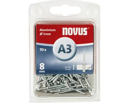Novus 110055306 Rivet aveugle (Ø x L) 3 mm x 8 mm aluminium aluminium 70 pc(s)