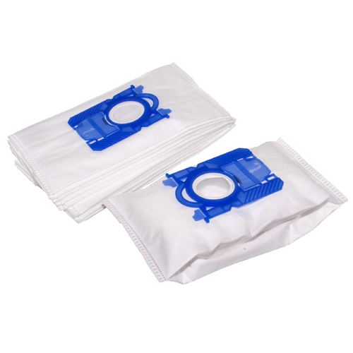 vhbw 10x Sacs compatible avec AEG/Electrolux Z 7300 - 7399 Oxygen+ aspirateur - microfibres non tissées, 28cm x 17,5cm, blanc / bleu