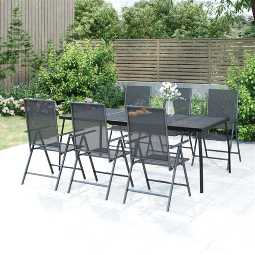 Non Communiqué Gris Table De Jardin Anthracite 200X100x72 Cm Treillis D Acier