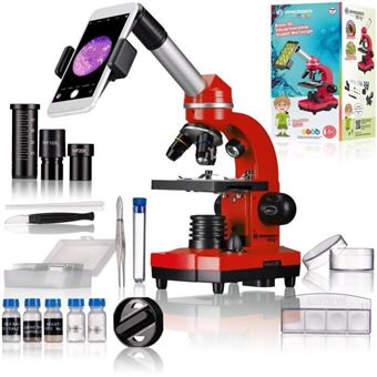Microscope Étudiant Biolux Sel - Grossissement 40X-1600X - Kit D'Expérimentation - Rouge - 1