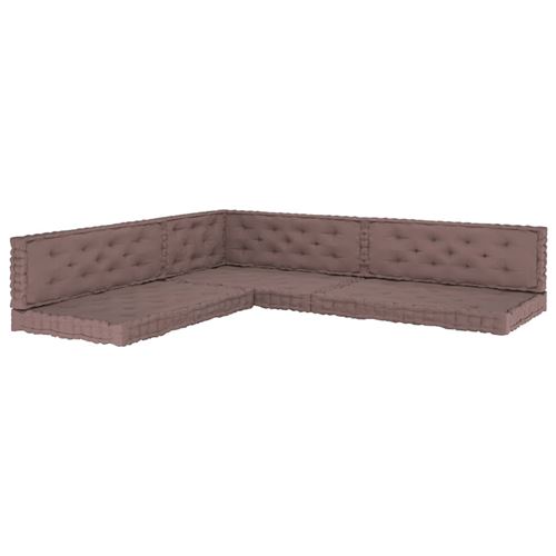 vidaXL Coussins de plancher de palette 7 pcs Taupe Coton
