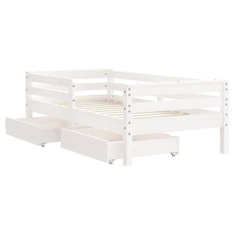 vidaXL Cadre de lit enfant avec tiroirs 70x140 cm bois de pin