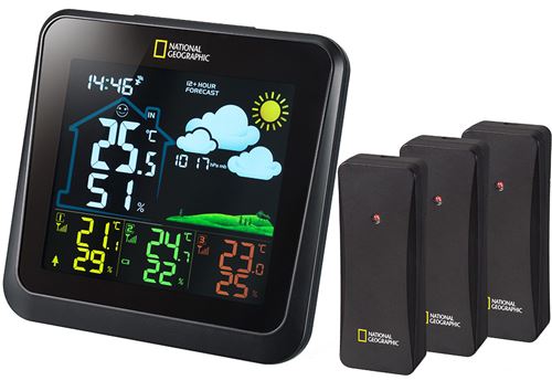 Station m&eacute;t&eacute;o National Geographic VA avec &eacute;cran couleur et 3 capteurs