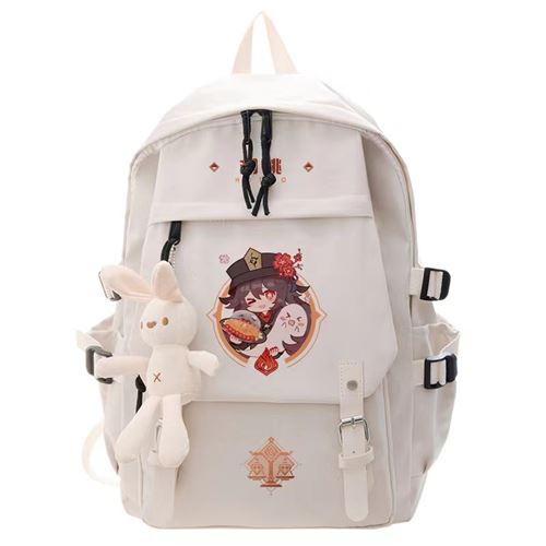 Sac à Dos Genshin Impact pour Garçon et Filles (SD1374) 32*13*45 cm Blanc