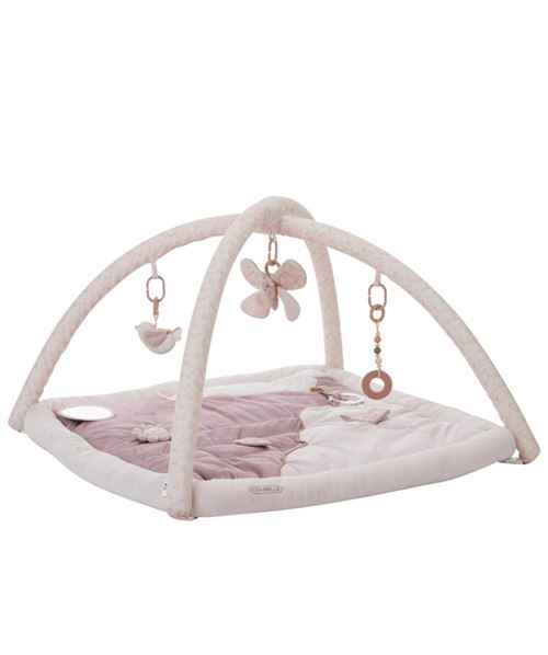 Tapis d'éveil ouatiné soft boa avec arche de jeux rose