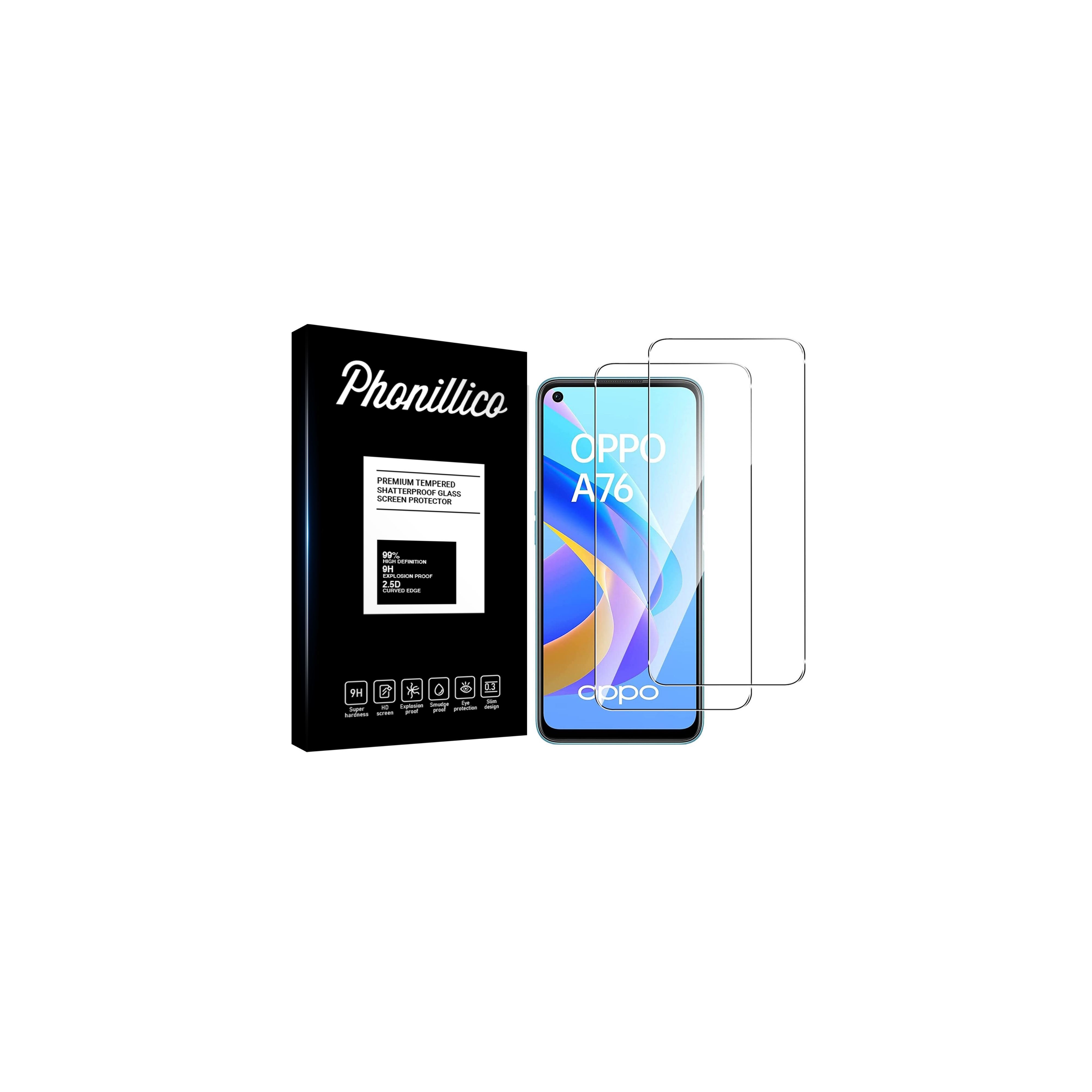Verre Trempé De Protection TOTAL Pour OPPO A76 - Anti-choc, Anti-rayures - Transparent