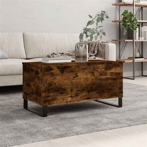 VIDAXL - Table basse - 90x44,5x45 cm - Chêne fumé - Image 2