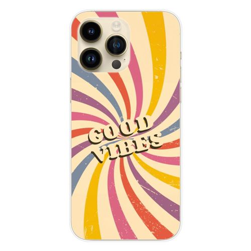 Coque en silicone imprimée compatible Apple iPhone 15 Pro Max Good vibes