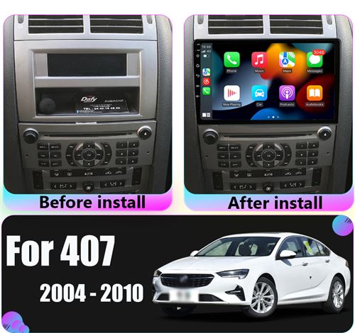 Podofo Autoradio pour Peugeot 407 2004-2011,Android 2G+32G Carplay