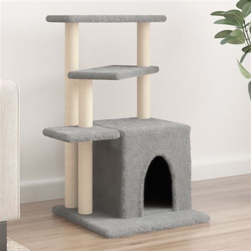 Meilleurs prix pour vidaXL Arbre à chat avec griffoirs en sisal gris clair 83,5 cm