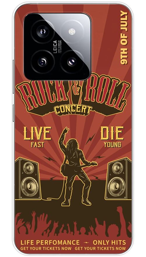 Coque en silicone imprimée compatible Xiaomi 14 Rock and roll
