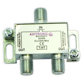 Repartiteur tv 2 directions 5 - 2400 mhz Axitronic REP2S - 1