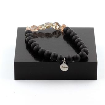 Bracelet Super Seven (Mélodie's Stone) Brésilien Avec Perles D'Onyx Noir - Neuf Avec Étiquettes