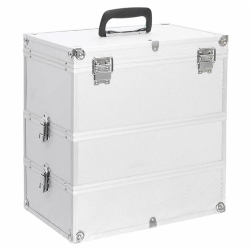 Mallette à maquillage 37x24x40 cm Argenté Aluminium