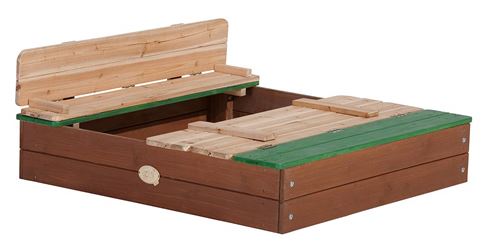 Axi - Bac à sable en cèdre avec bancs et couvercle