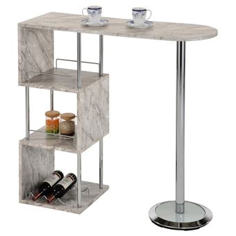Table Haute De Bar Vigando Mange Debout Comptoir 3 Etageres Dont 1