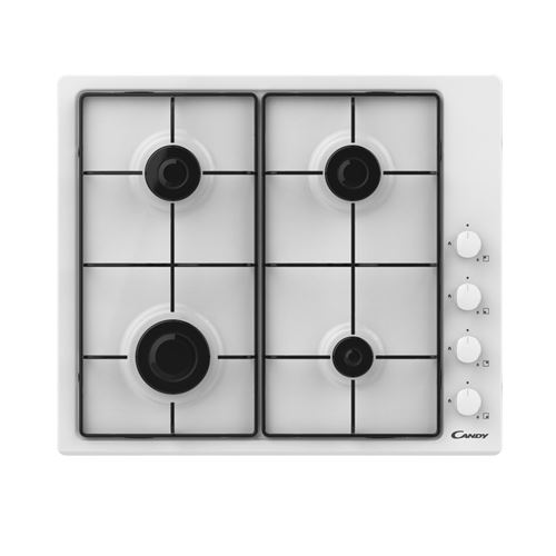 Candy Pop Evo Chw640Wlw - Table De Cuisson Au Gaz - 4 Plaques De Cuisson - Niche - Largeur : 56 Cm - Profondeur : 48 Cm - Blanc