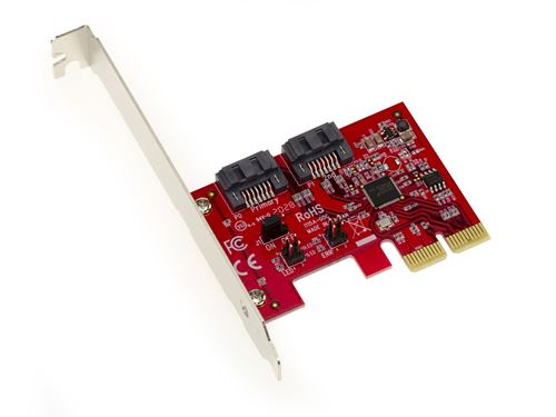 Carte contrôleur PCIe 2.0 2x SATA 3.0 - 2 PORTS HARDWARE RAID 0 / 1 - CHIPSET ASM1062R