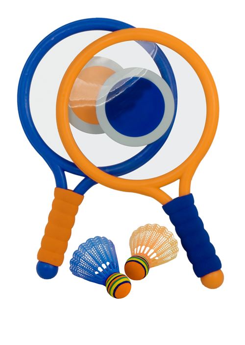 Miniland set de badminton 40 cm bleu/orange 4 pièces
