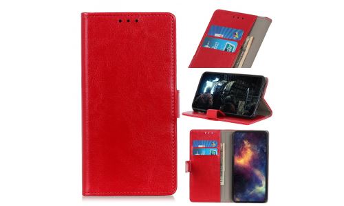 Etui type portefeuille rouge Wiko Y50 rabat latéral fonction stand