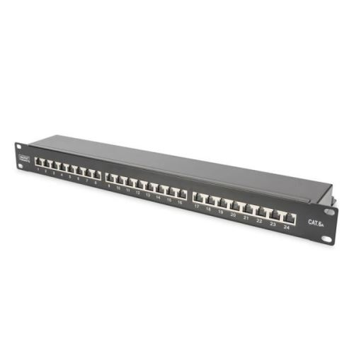 Digitus DN-91624S-EA-B, Cat6a, RJ-45, Noir, 1U, 482,6 mm, 44 mm