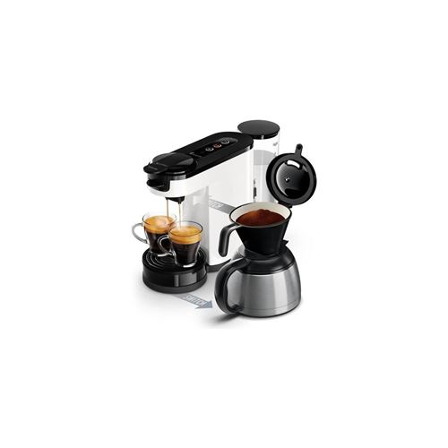 Philips HD6592/01 Machine à café SENSEO Switch 2 en 1 Blanc (machine à dosettes + machine à café filtre)
