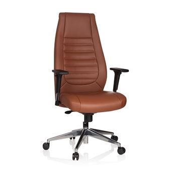 Chaise De Bureau Fauteuil De Bureau Vitoro Cuir Synthetique Marron Hjh Office Achat Prix Fnac