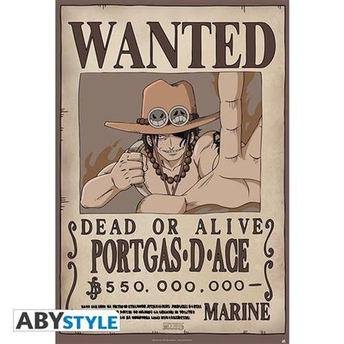 Poster One Piece - Wanted Ace roulé filmé (91.5x61) - ABYstyle