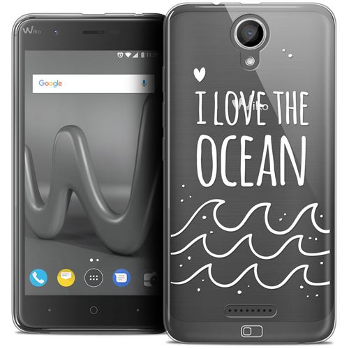 Coque Wiko Harry (5 ) CASEINK Housse Etui [Crystal Gel HD Collection Summer Design I Love Ocean - Souple - Ultra Fin - Imprimé en France]