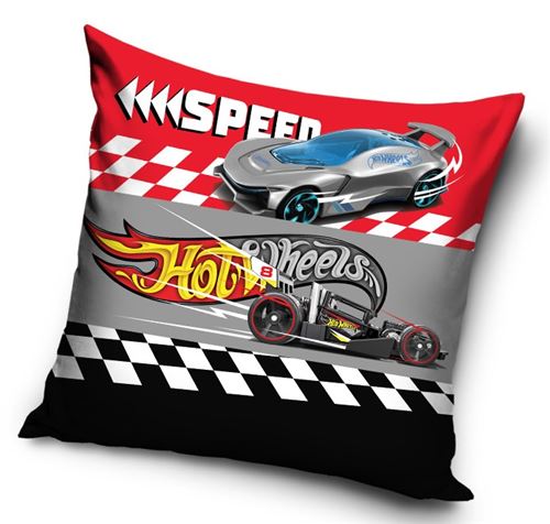 Hot Wheels coussin garçons 40 cm polyester rouge/noir