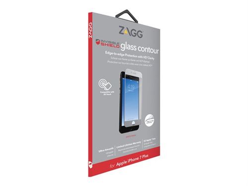 ZAGG InvisibleShield Glass Contour - Schermbeschermer - wit - voor Apple iPhone 7 Plus