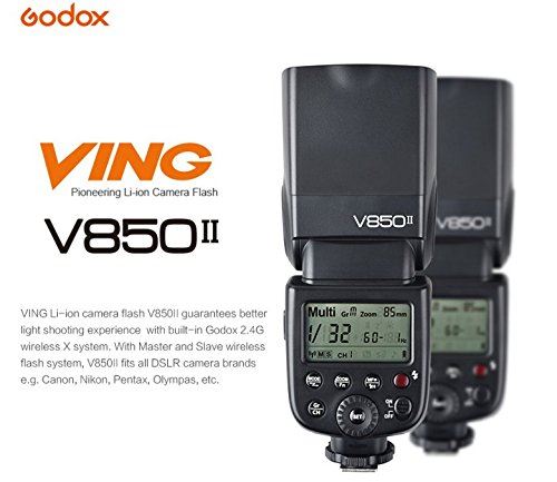 Godox V850ii Kit Ving Lithium-ion Speedlite Flash De Studio Pour Appareil Photo Reflex Numérique Avec Sabot De Flash Standard Noir