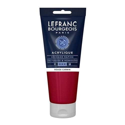 Lefranc Bourgeois - Peinture - peinture acrylique - rouge carmin - semi-opaque - fine - 200 ml