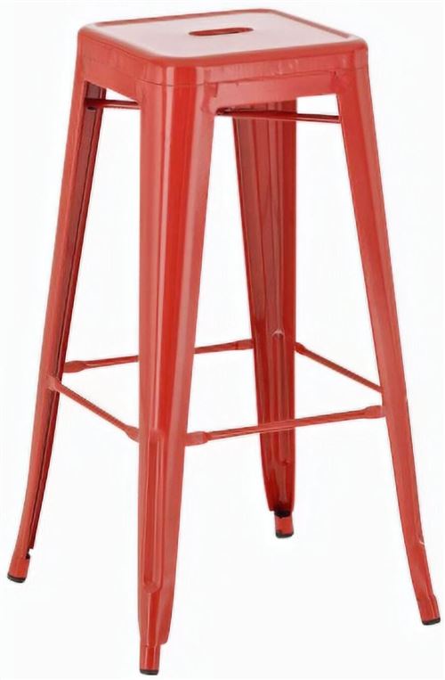 CLP Tabouret de bar 100% en métal JOSHUA , Rouge