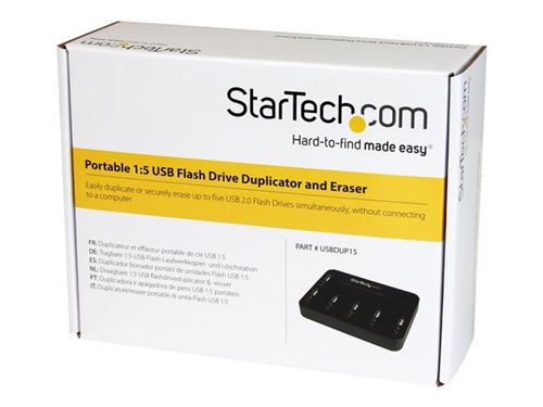 StarTech.com Duplicateur autonome de cles USB 1 vers 5 - Effacer - Copieur  de lecteur flash USB 1:5 avec nettoyage de donnees (USBDUP15)