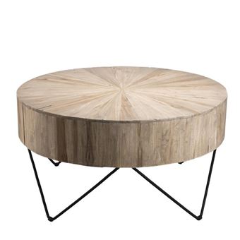 Table Basse Ronde Metal Teck Cora Achat Prix Fnac