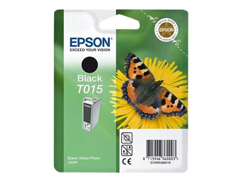 Epson T015 - 15 ml - zwart - origineel - blister - inktcartridge - voor Stylus Photo 2000P