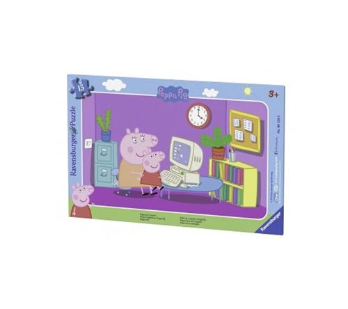 Puzzle Cadre 15p Peppa Pig Devant l Ordinateur