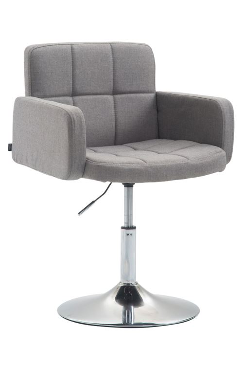Fauteuil lounge Los Angeles tissu avec piètement tulipe en métal chromé - Siège Gris