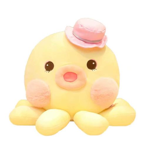 Animal en peluche dessin animé bébé poulpe 30 cm -jaune