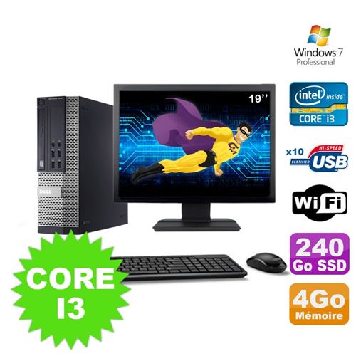 Acheter Pc dell optiplex 990 sff i3-2120 3.3ghz 4go 240go ssd dvd wifi w7 ecran 19' État correct - 219,00 € Pc dell optiplex 990 sff i3-2120 3.3ghz 4go 240go ssd dvd wifi w7 ecran 19' État correct - Dell reconditionné disponible sur Fnac