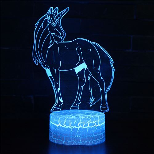 Stack Lampe 3D Tactile Veilleuses Enfant 7 Couleurs Avec Telecommande - Licorne #65