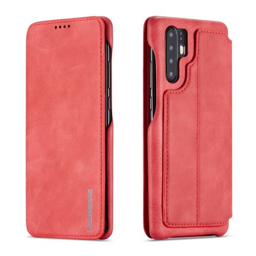 Etui en PU porte-cartes rétro rouge pour votre Huawei P30 Pro