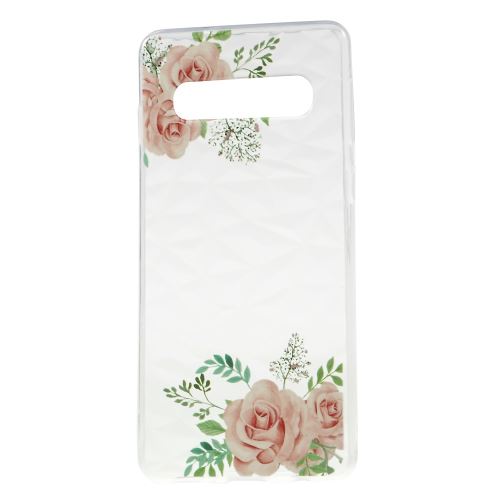Coque en TPU motif 3D diamant tendre roses roses pour votre Samsung Galaxy S10