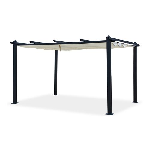 Pergola 4x3m auto-portée avec toile rétractable NILA