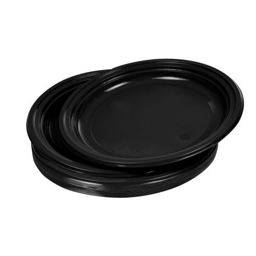 set 20 assiettes plates ps ø22cm - noir