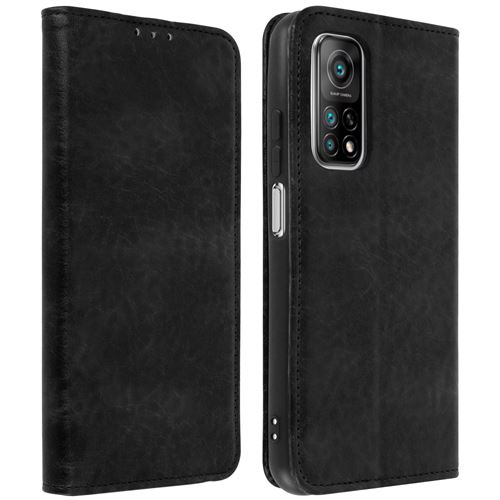 Avizar Étui pour Xiaomi Mi 10T / 10T Pro Portefeuille Support Vidéo Vintage Noir